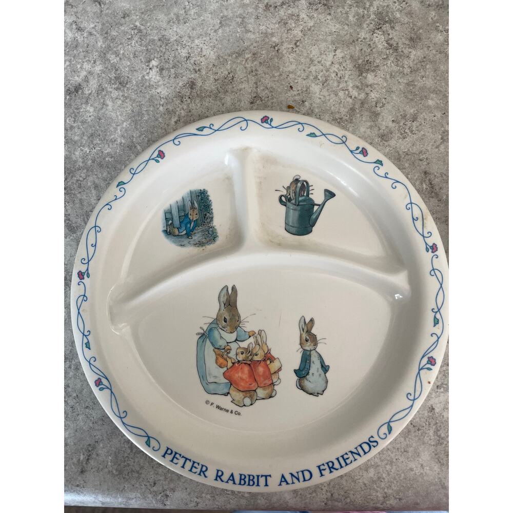 F. Warne & Co. Peter Rabbit and Friends Divided Toddler Plate by Eden
USED